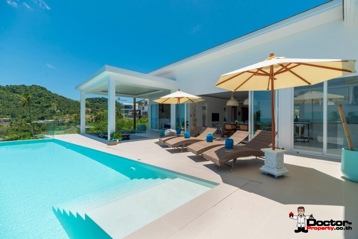 4 Bedroom Pool Villa with Sea View in Chaweng Noi, Koh Samui – For Sale